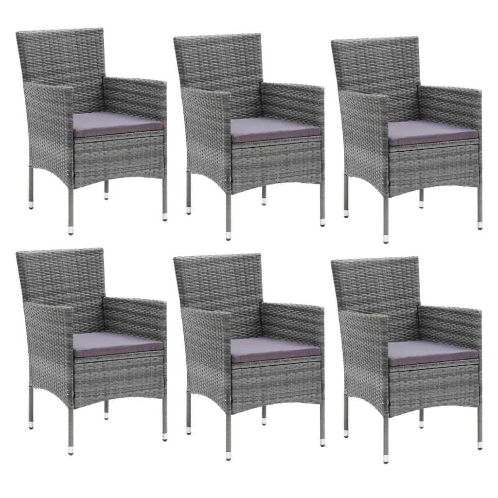 8720286829462_g_en_hd_1 vidaXL 7 Piece Garden Dining Set with Cushions Poly Rattan Grey - Image 3