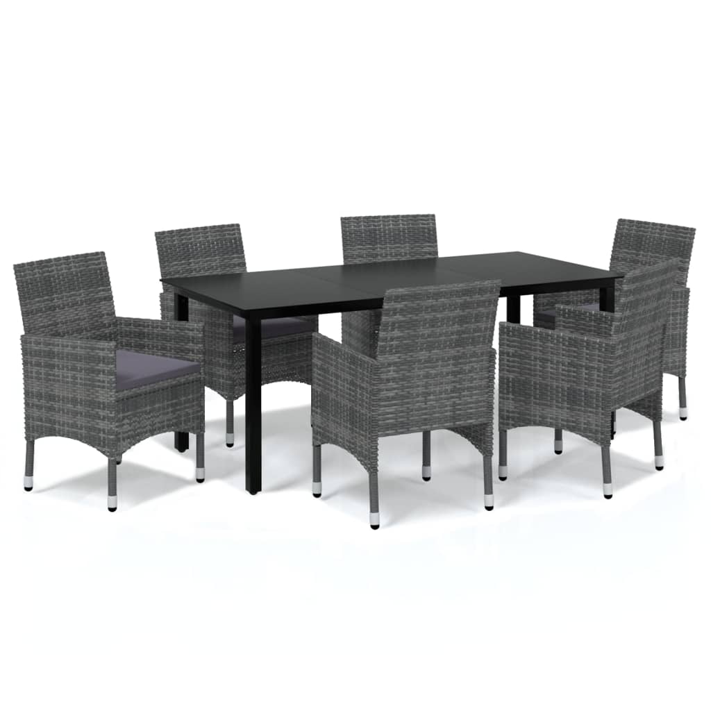 8720286829479_a_en_hd_1 vidaXL 7 Piece Garden Dining Set with Cushions Poly Rattan Grey - Image 2