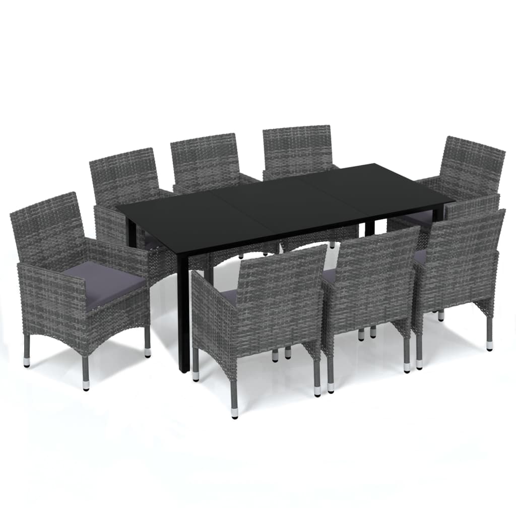 8720286829486_a_en_hd_1 vidaXL 9 Piece Garden Dining Set with Cushions Poly Rattan Grey - Image 2