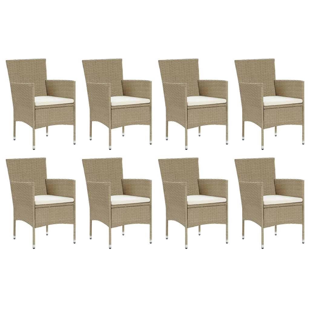 8720286829547_g_en_hd_1 vidaXL 9 Piece Garden Dining Set with Cushions Poly Rattan Beige - Image 3