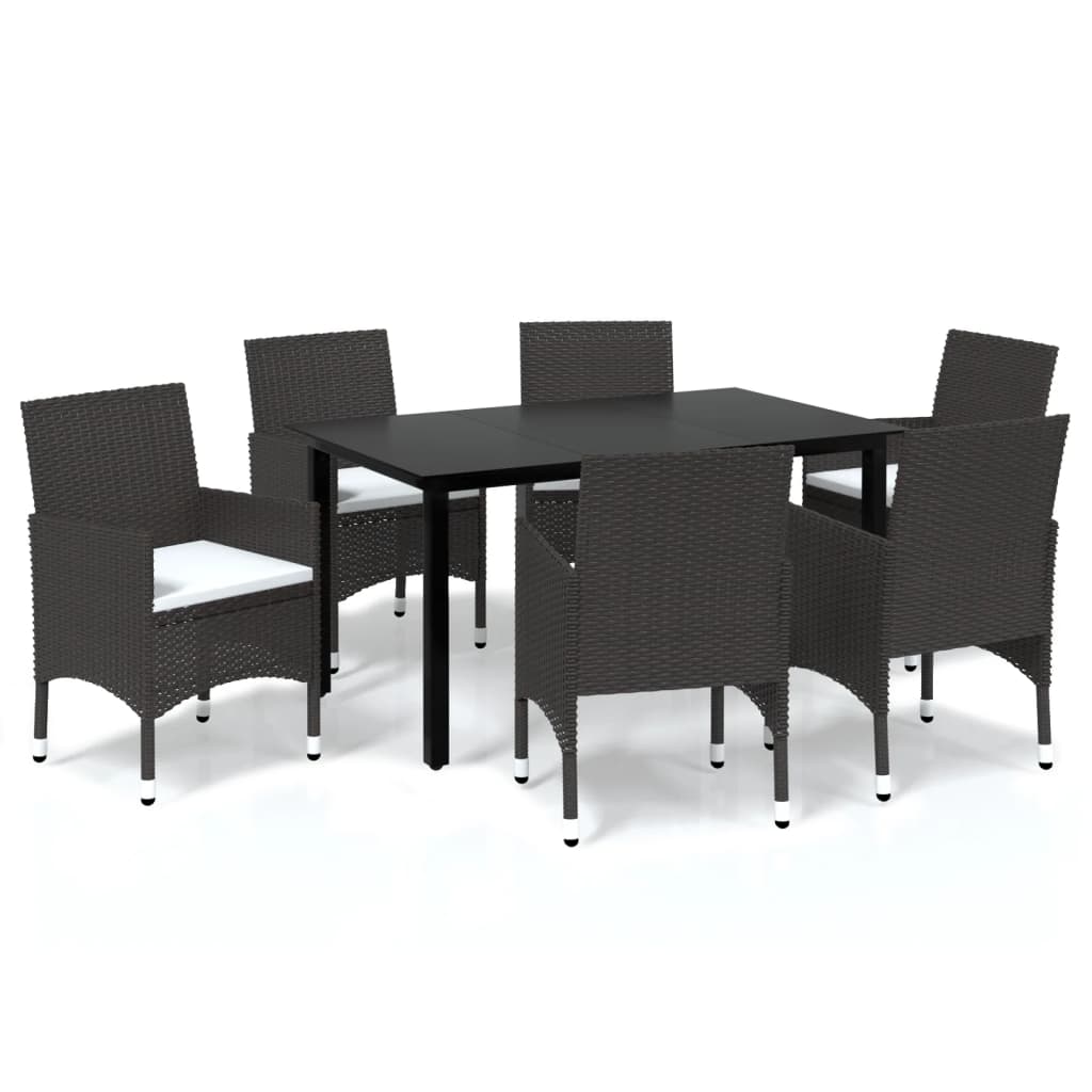 8720286829585_a_en_hd_1 vidaXL 7 Piece Garden Dining Set with Cushions Poly Rattan Brown - Image 2