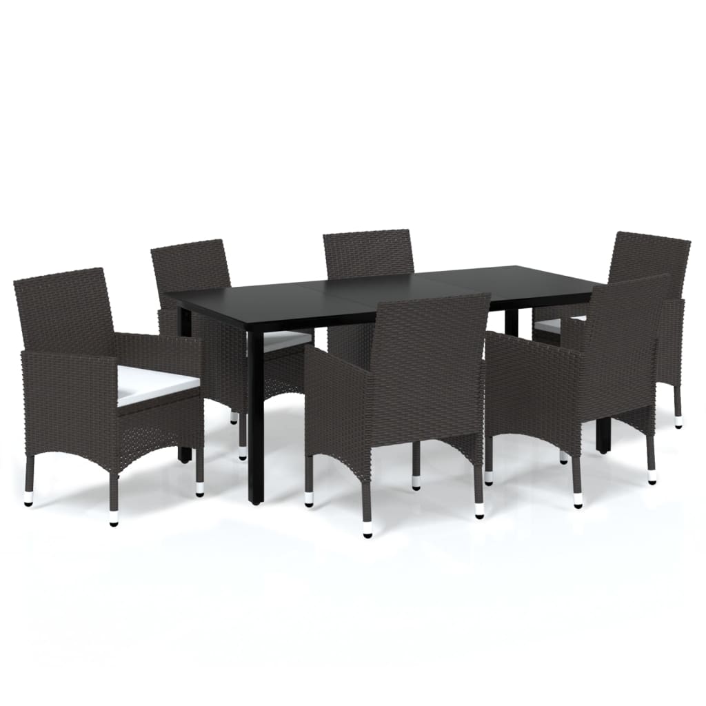 8720286829592_a_en_hd_1 vidaXL 7 Piece Garden Dining Set with Cushions Poly Rattan Brown - Image 2