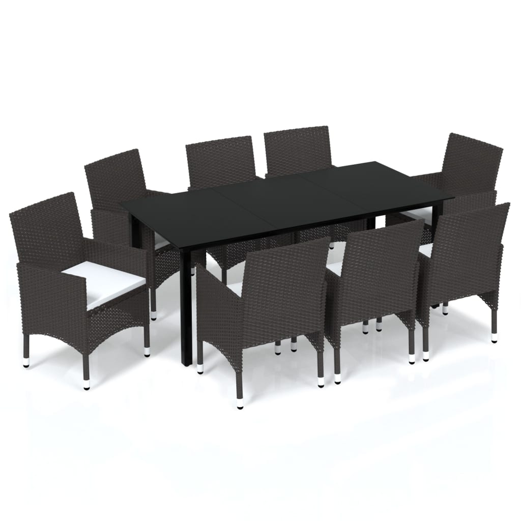 8720286829608_a_en_hd_1 vidaXL 9 Piece Garden Dining Set with Cushions Poly Rattan Brown - Image 2