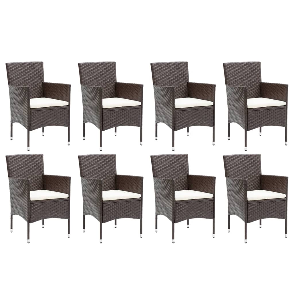 8720286829608_g_en_hd_1 vidaXL 9 Piece Garden Dining Set with Cushions Poly Rattan Brown - Image 3