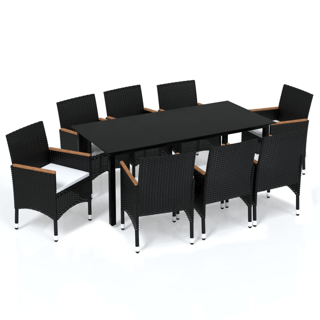 8720286829660_a_en_hd_1 vidaXL 9 Piece Garden Dining Set with Cushions Poly Rattan Black - Image 2