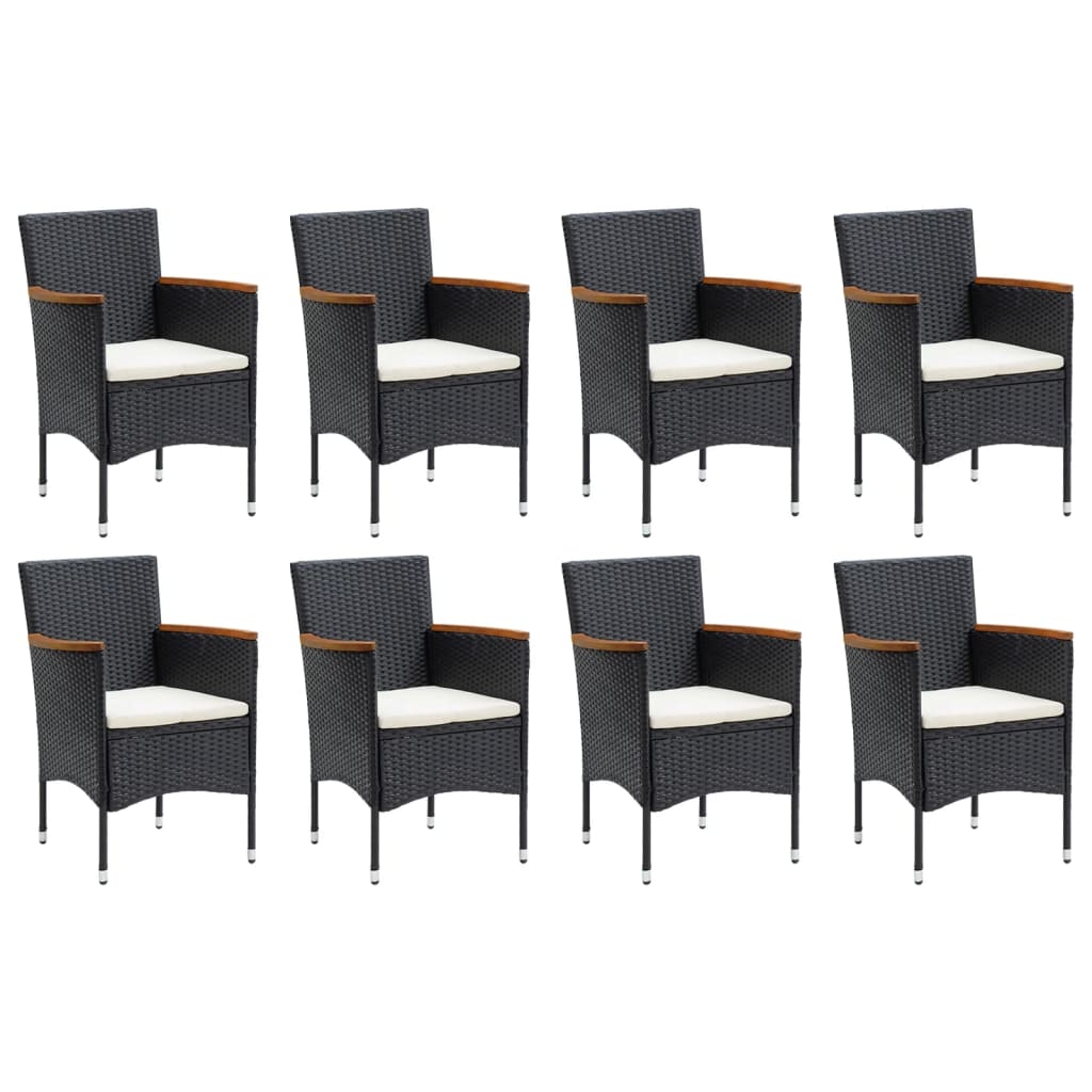 8720286829660_g_en_hd_1 vidaXL 9 Piece Garden Dining Set with Cushions Poly Rattan Black - Image 3