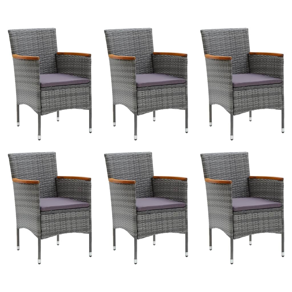 8720286829707_g_en_hd_1 vidaXL 7 Piece Garden Dining Set with Cushions Poly Rattan Grey - Image 3