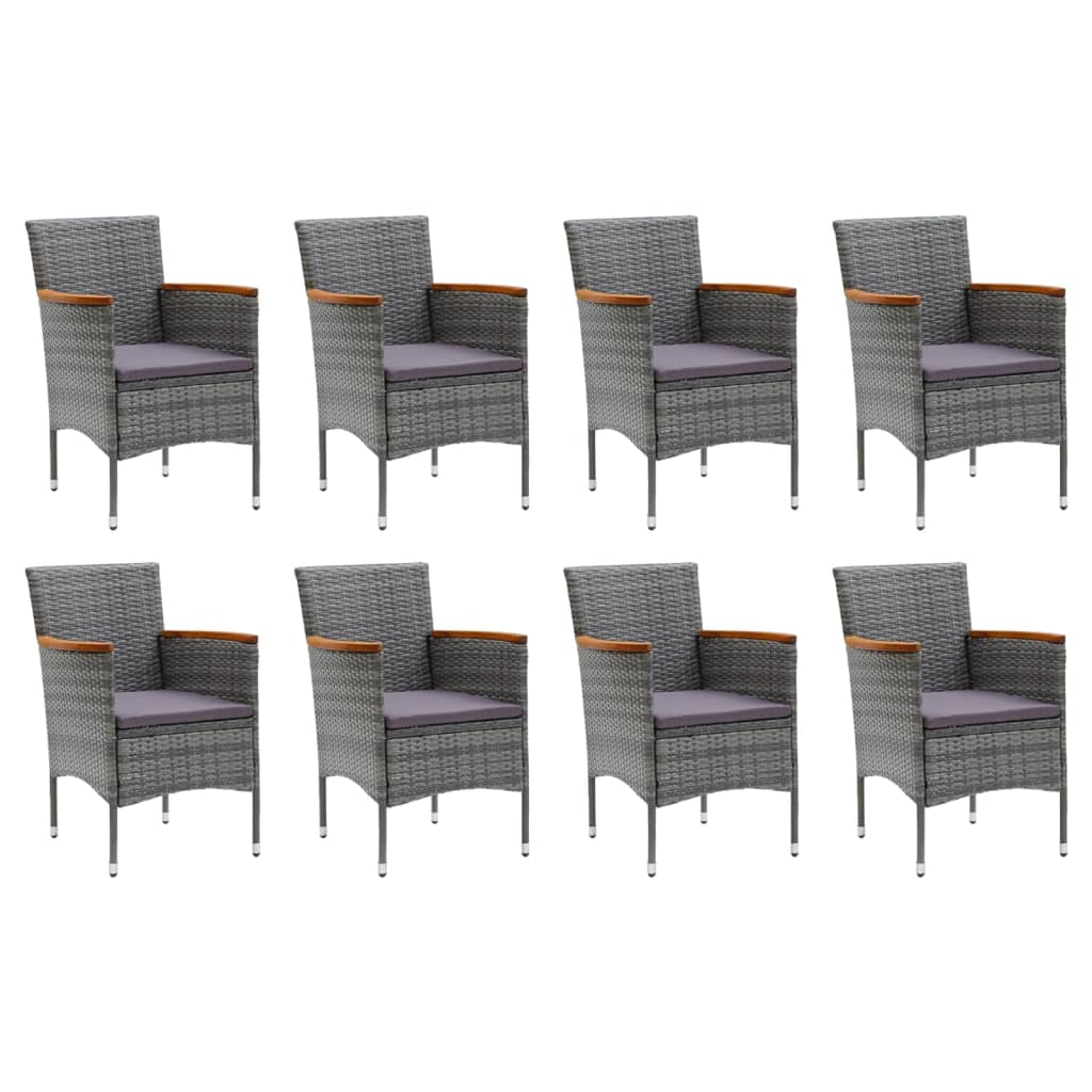 8720286829721_g_en_hd_1 vidaXL 9 Piece Garden Dining Set with Cushions Poly Rattan Grey - Image 3