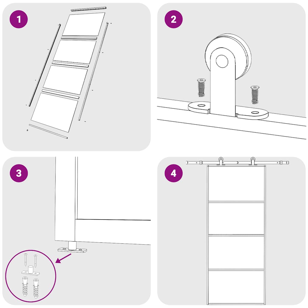 8720286831076_g_en_hd_3 vidaXL Sliding Door Frosted ESG Glass and Aluminium 90x205 cm Black - Image 5