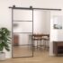 vidaXL Sliding Door Frosted ESG Glass and Aluminium 90x205 cm Black