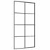 vidaXL Sliding Door Black 102,5x205 cm ESG Glass and Aluminium - Image 2