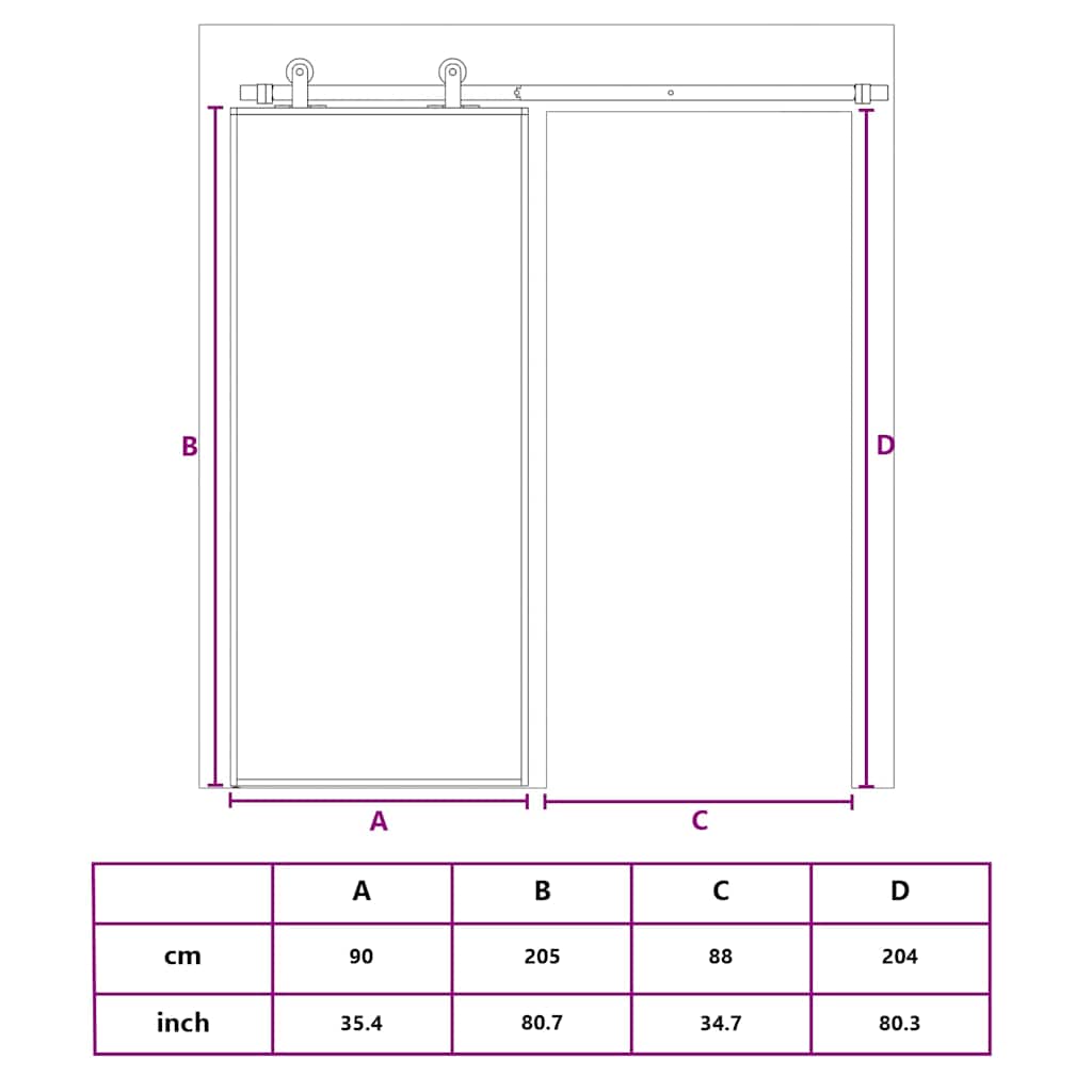 8720286831304_g_en_hd_6 vidaXL Sliding Door ESG Glass and Aluminium 90x205 cm Black - Image 8