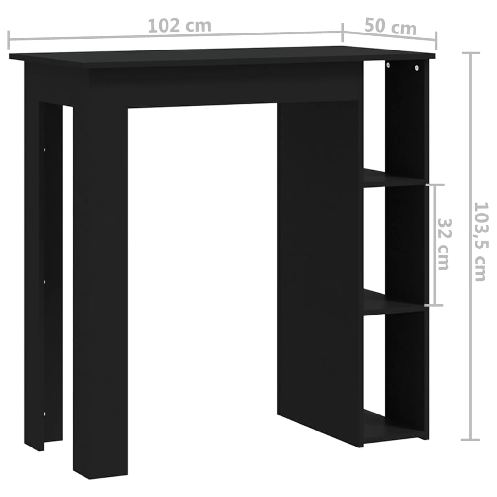8720286834206_g_en_hd_5 vidaXL Bar Table with Shelf Black 102x50x103.5 cm Engineered Wood - Image 7