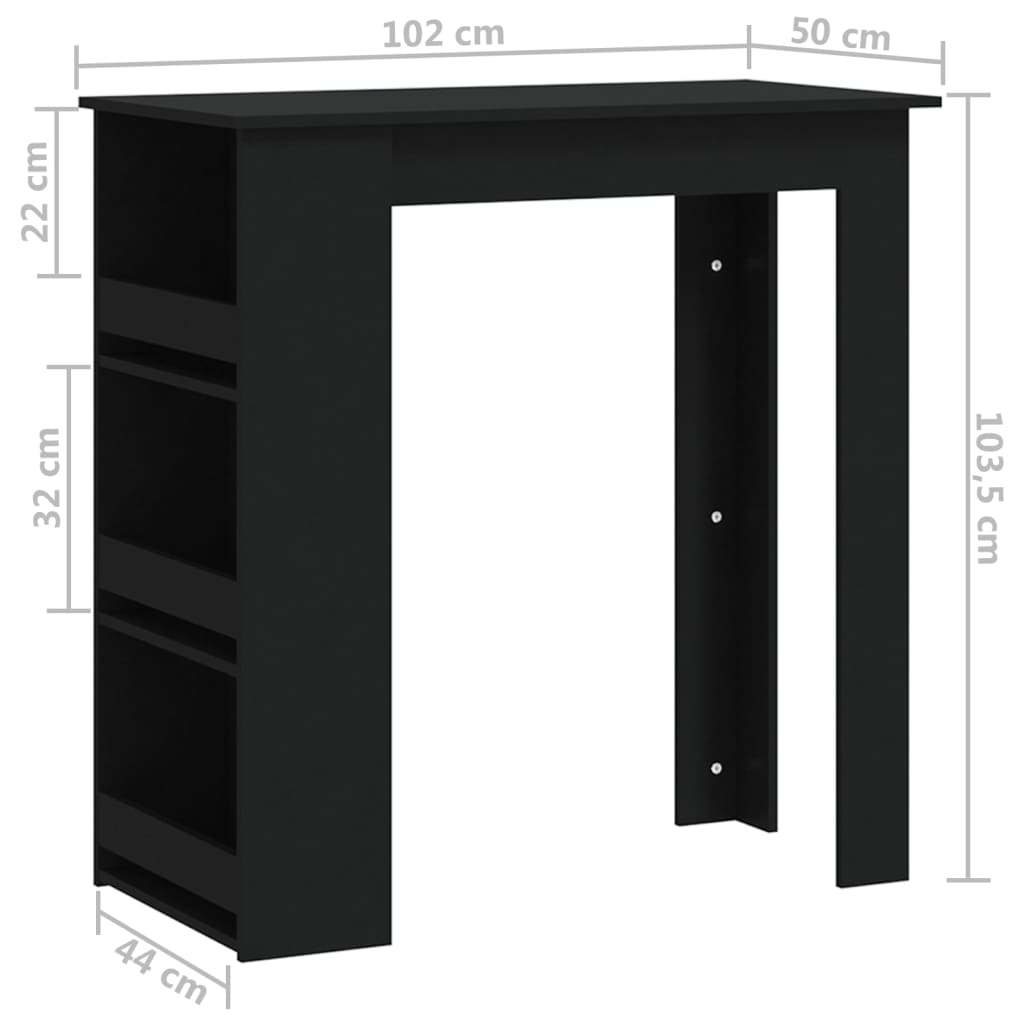 8720286834251_g_en_hd_5 vidaXL Bar Table with Storage Rack Black 102x50x103.5 cm Engineered Wood - Image 7
