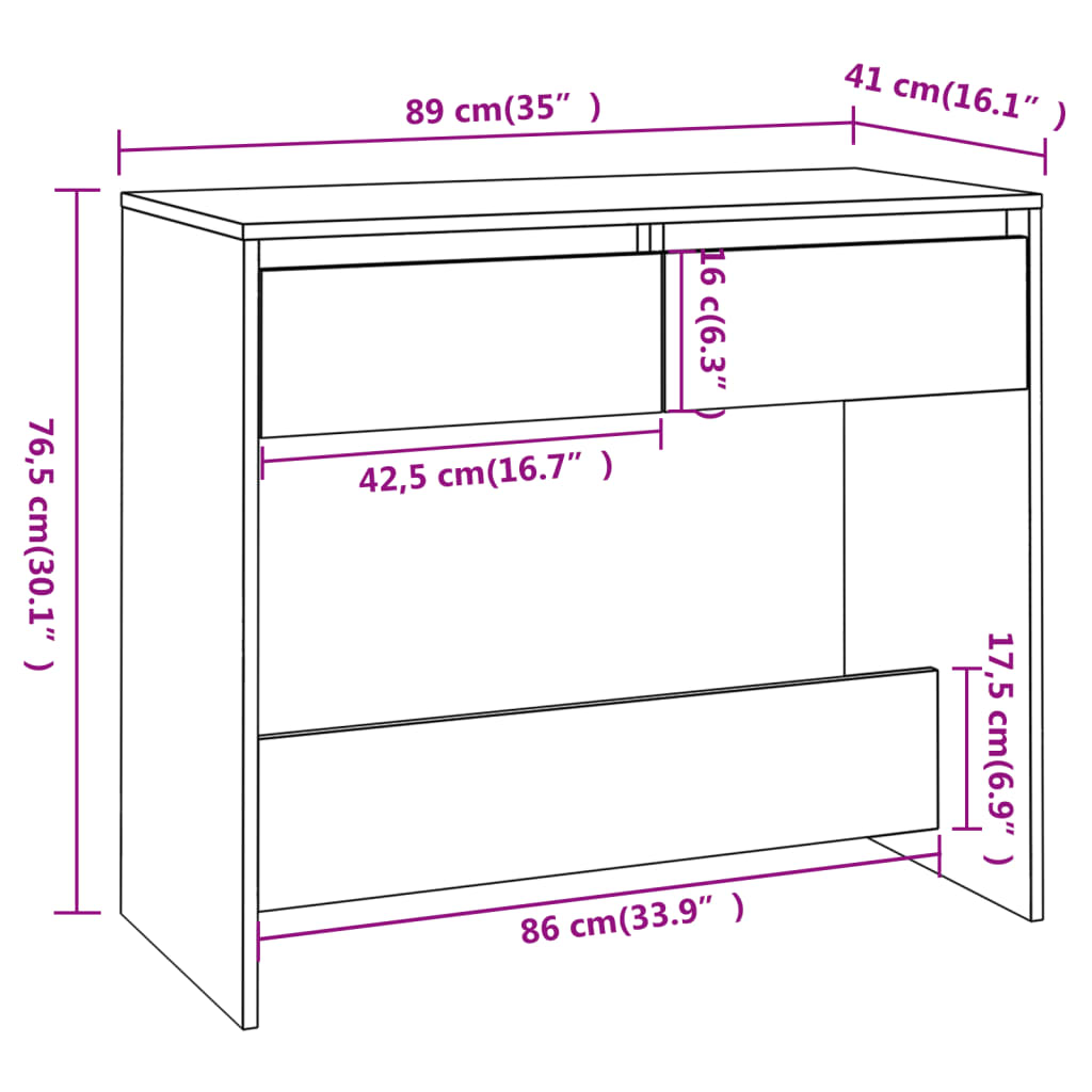 8720286834800_g_en_hd_6 vidaXL Console Table Black 89x41x76.5 cm Engineered Wood - Image 9
