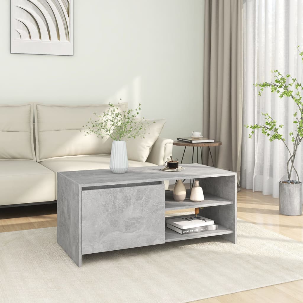 vidaXL Coffee Table Concrete Grey 102x50x45 cm Engineered Wood