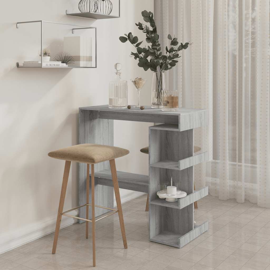 8720286836453_g_en_hd_1 vidaXL Bar Table with Storage Rack Grey Sonoma 100x50x101.5 cm - Image 3