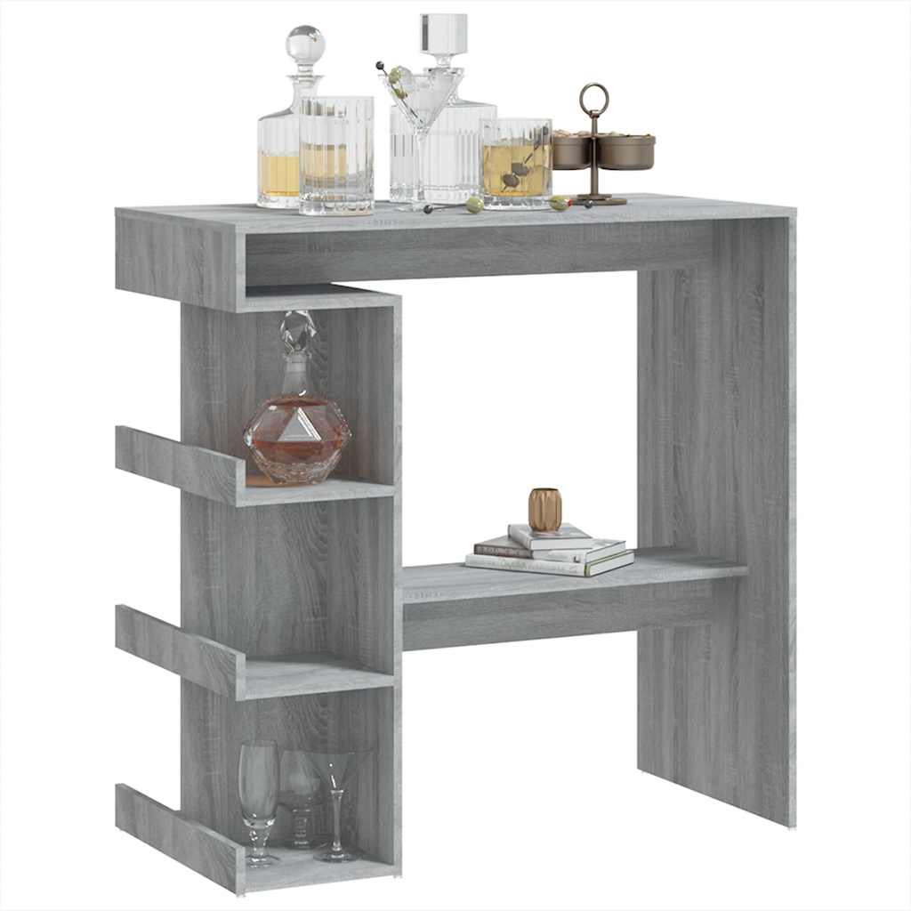 8720286836453_g_en_hd_2 vidaXL Bar Table with Storage Rack Grey Sonoma 100x50x101.5 cm - Image 4