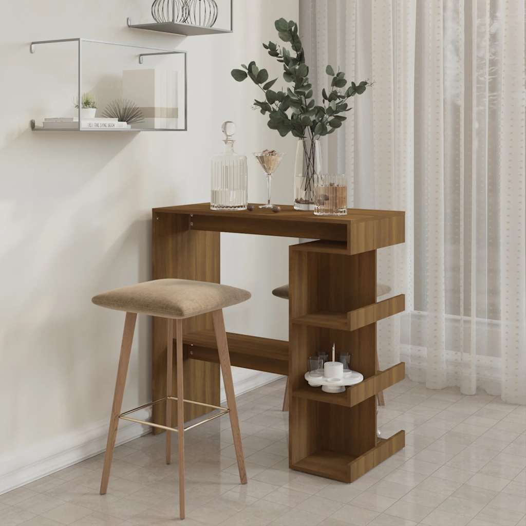 8720286836460_g_en_hd_1 vidaXL Bar Table with Storage Rack Brown Oak 100x50x101.5cm Engineered Wood - Image 3