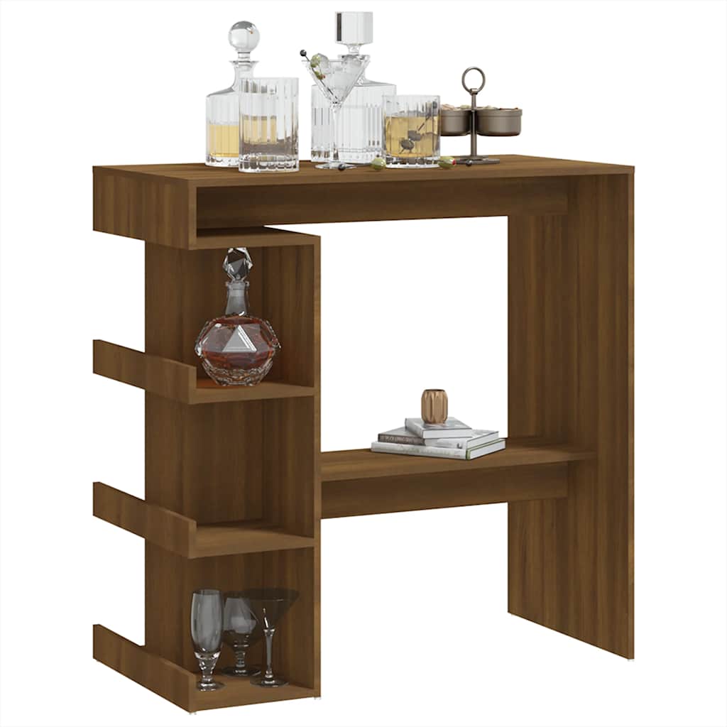8720286836460_g_en_hd_2 vidaXL Bar Table with Storage Rack Brown Oak 100x50x101.5cm Engineered Wood - Image 4
