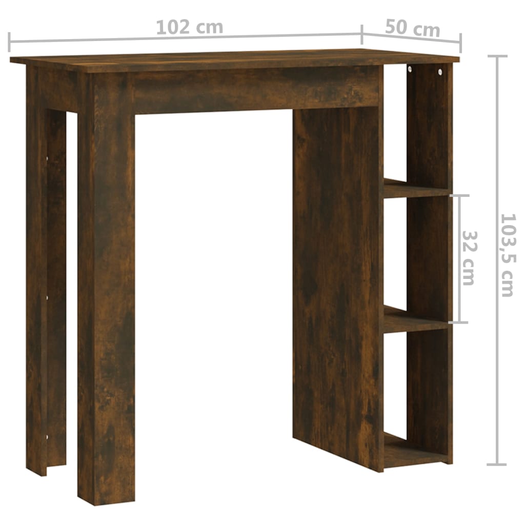 8720286836477_g_en_hd_5 vidaXL Bar Table with Shelf Smoked Oak 102x50x103.5 cm Engineered Wood - Image 7