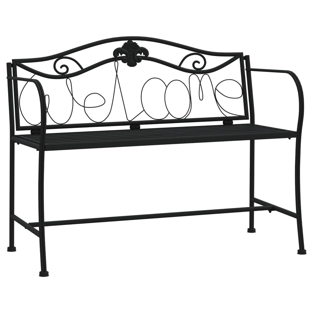 8720286838006_a_en_hd_1 vidaXL 2-Seater Garden Bench 104 cm Black Steel - Image 2