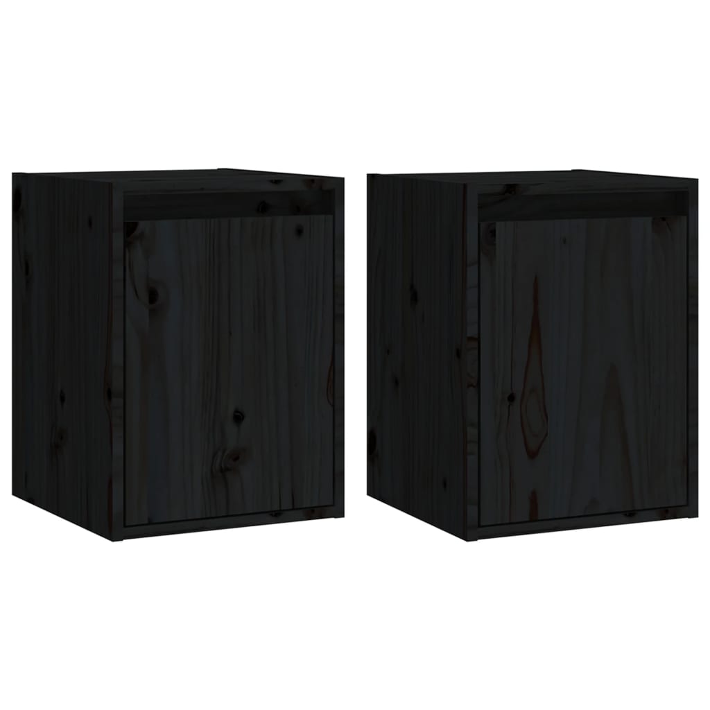 8720286840764_a_en_hd_1 vidaXL Wall Cabinets 2pcs Black 30x30x40 cm Solid Wood Pine - Image 2