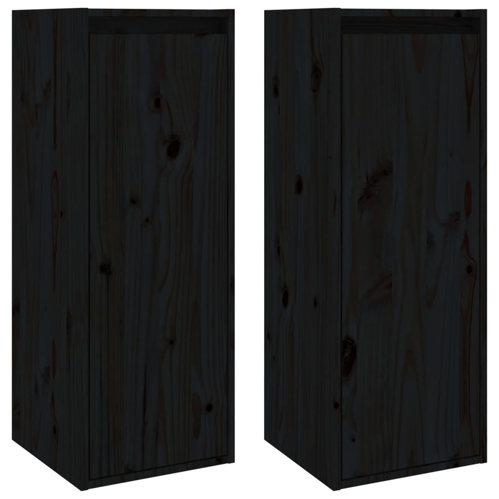 8720286840962_a_en_hd_1 vidaXL Wall Cabinets 2 pcs Black 30x30x80 cm Solid Wood Pine - Image 2