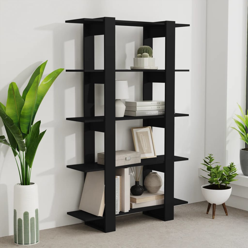 8720286842522_g_en_hd_4 vidaXL Book Cabinet/Room Divider Black 100x30x160 cm - Image 7