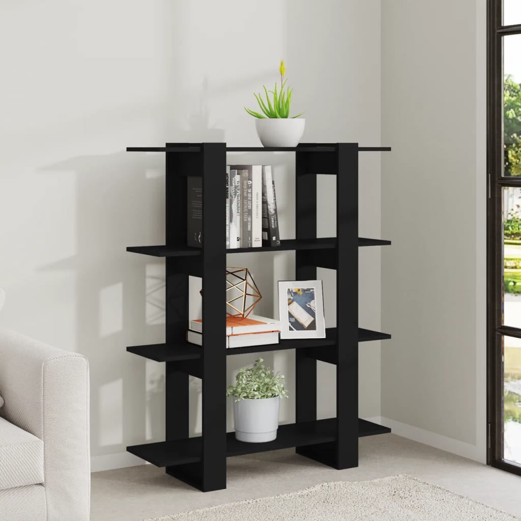 8720286842577_g_en_hd_4 vidaXL Book Cabinet/Room Divider Black 100x30x123.5 cm - Image 7