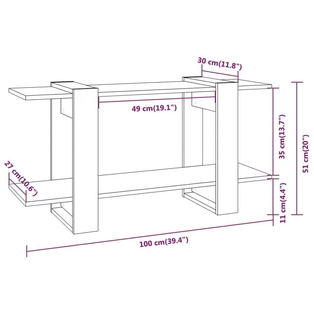 8720286842676_g_en_hd_4 vidaXL Book Cabinet Black 100x30x51 cm Engineered Wood - Image 7
