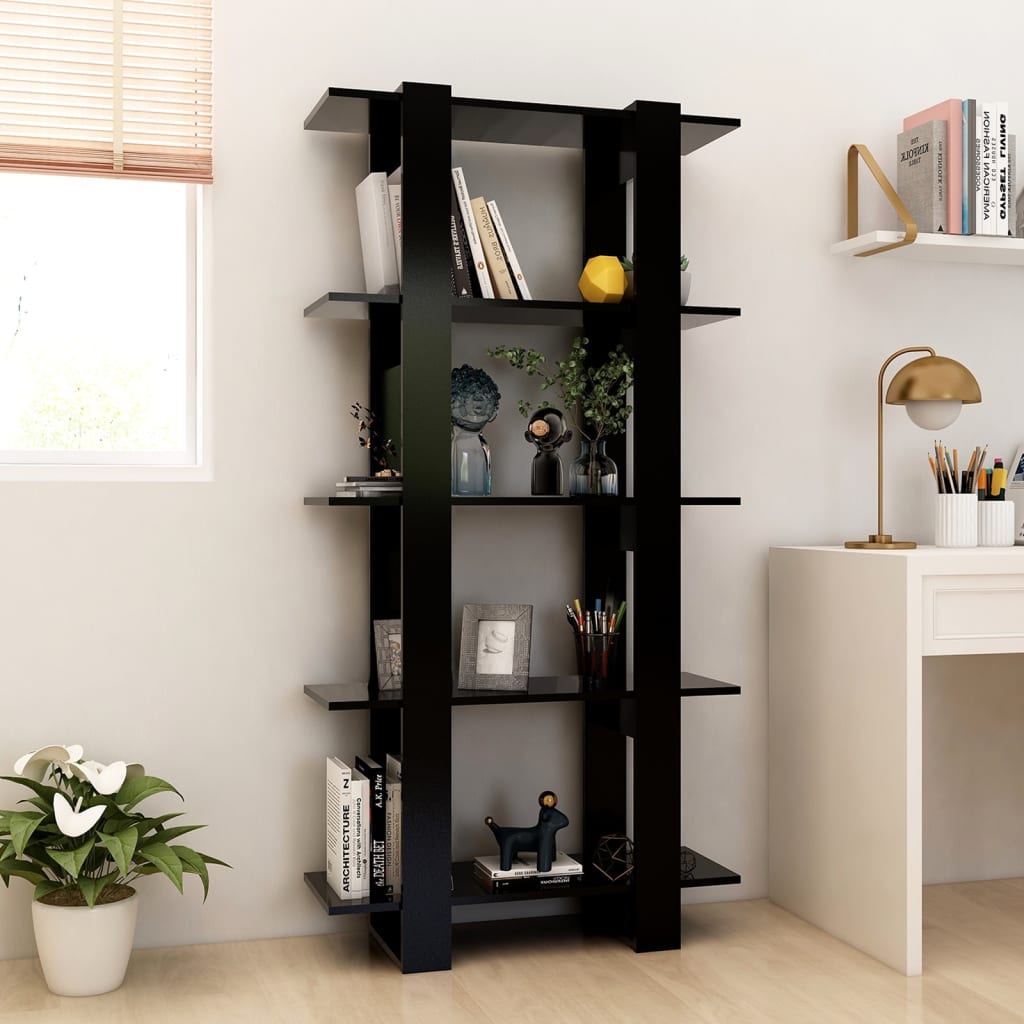 8720286842720_g_en_hd_1 vidaXL Book Cabinet/Room Divider Black 80x30x160 cm Engineered Wood - Image 4