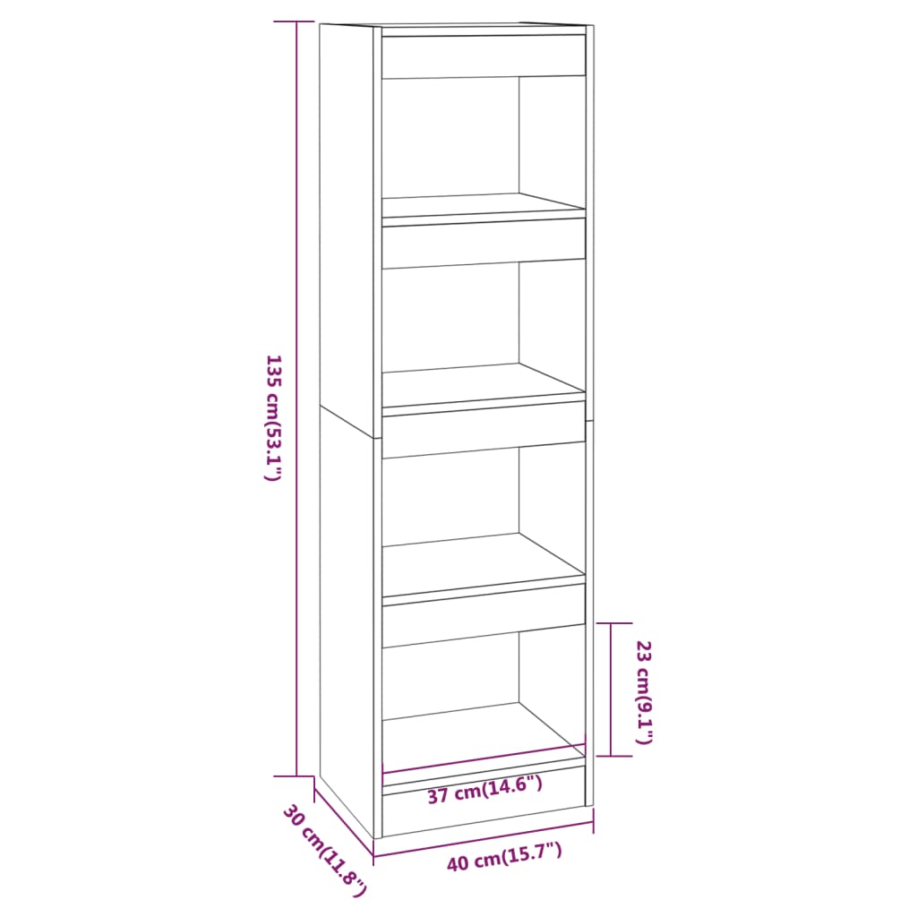 8720286843024_g_en_hd_5 vidaXL Book Cabinet/Room Divider Black 40x30x135 cm - Image 8