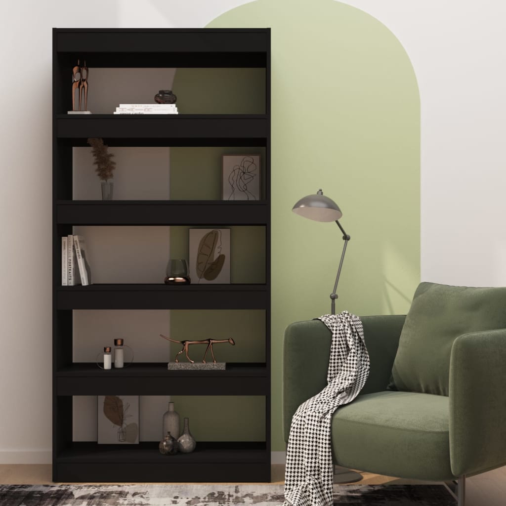 8720286843574_g_en_hd_1 vidaXL Book Cabinet/Room Divider Black 80x30x166 cm Engineered Wood - Image 4