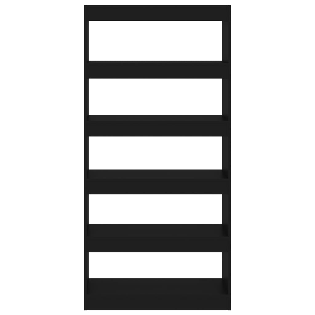 8720286843574_g_en_hd_3 vidaXL Book Cabinet/Room Divider Black 80x30x166 cm Engineered Wood - Image 6