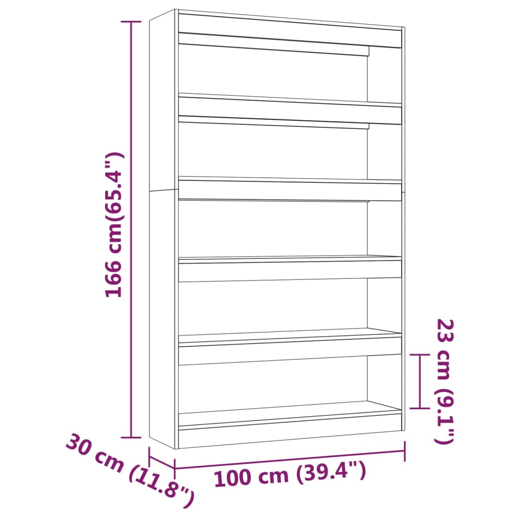 8720286843826_g_en_hd_5 vidaXL Book Cabinet/Room Divider Black 100x30x166 cm - Image 8