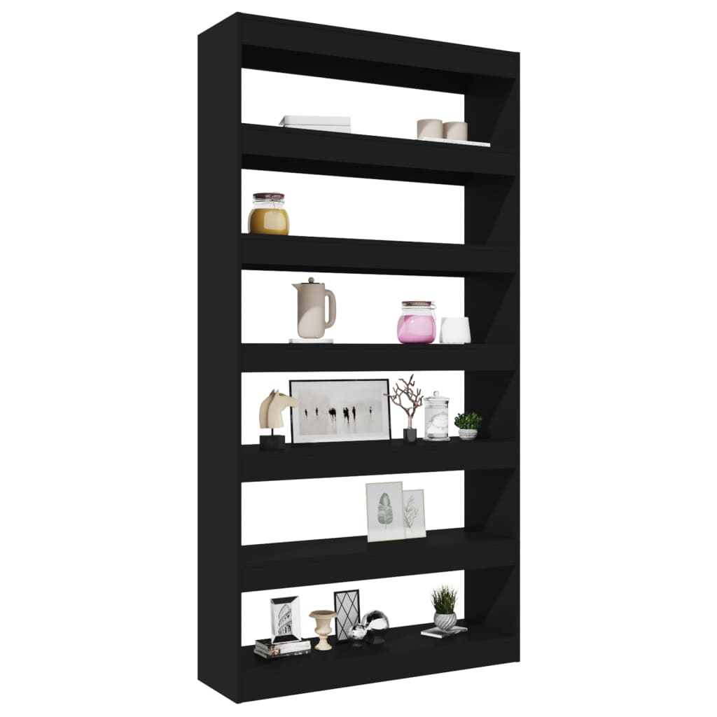 8720286843871_g_en_hd_2 vidaXL Book Cabinet/Room Divider Black 100x30x198 cm Engineered wood - Image 5