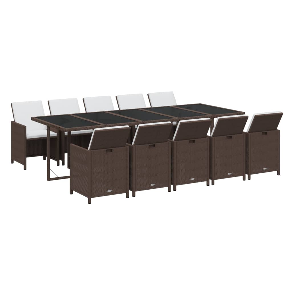 8720286846124_g_en_hd_1 vidaXL 11 Piece Garden Dining Set with Cushions Poly Rattan Brown - Image 3