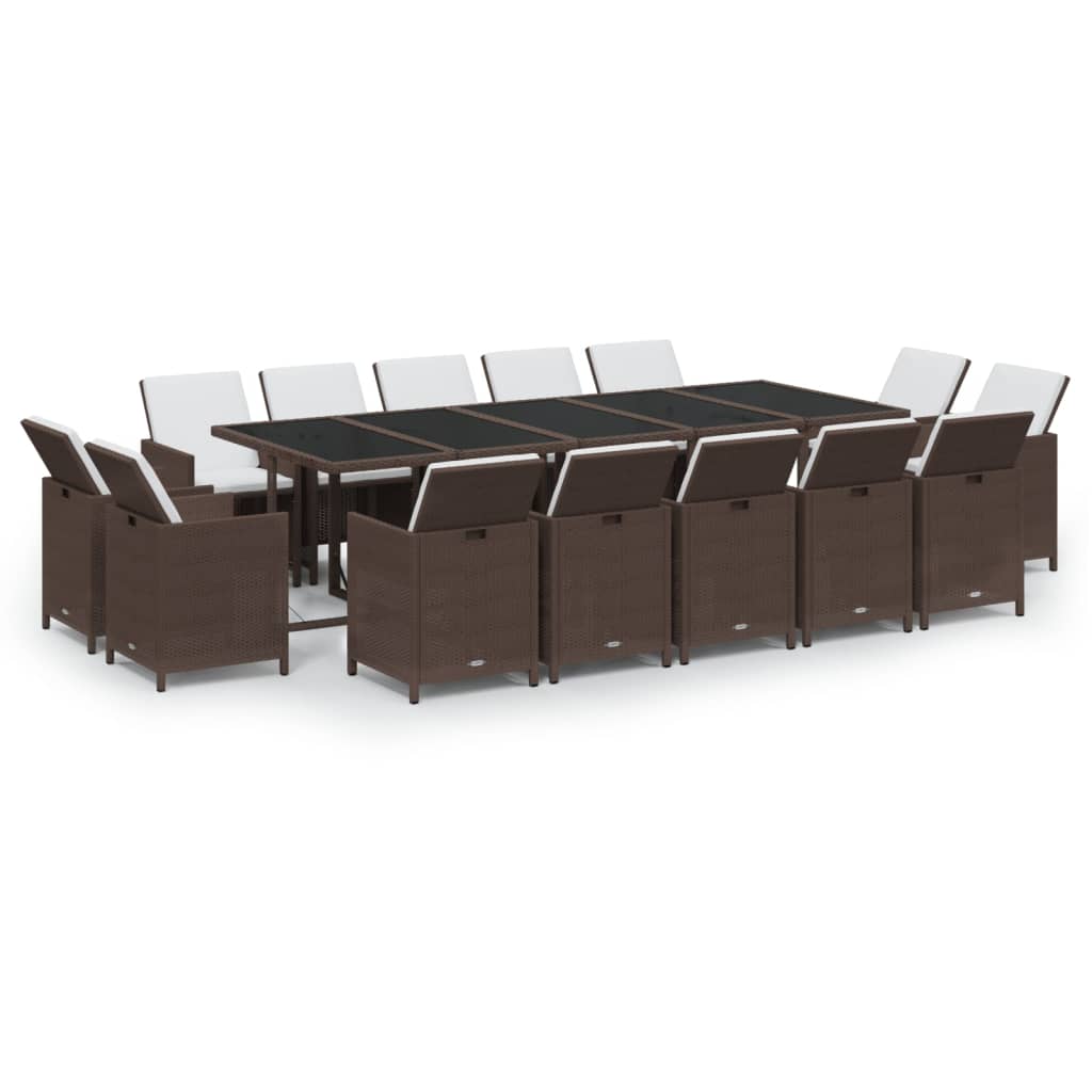 8720286846131_a_en_hd_1 vidaXL 15 Piece Garden Dining Set with Cushions Poly Rattan Brown - Image 2