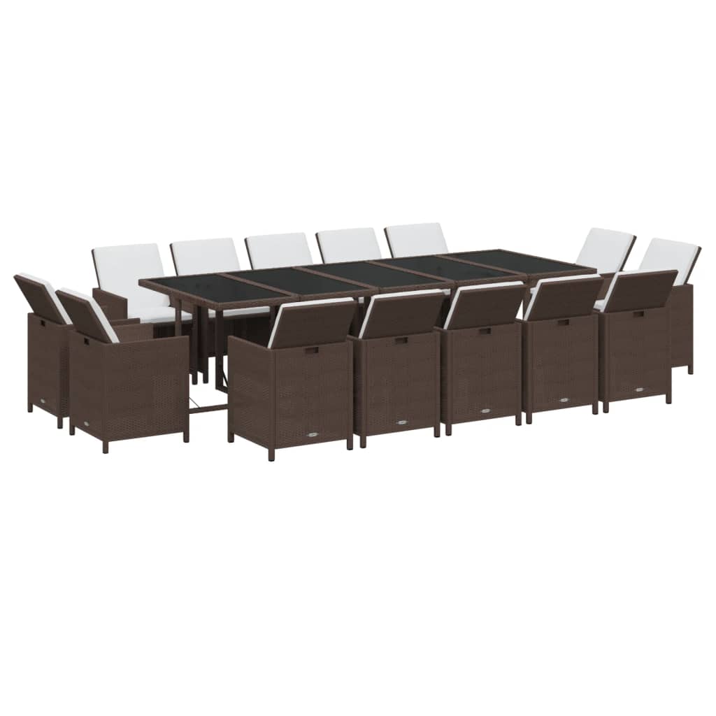 8720286846131_g_en_hd_1 vidaXL 15 Piece Garden Dining Set with Cushions Poly Rattan Brown - Image 3