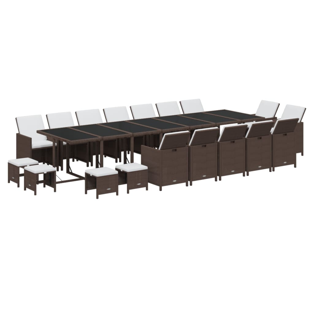 8720286846681_g_en_hd_1 vidaXL 19 Piece Garden Dining Set with Cushions Poly Rattan Brown - Image 3