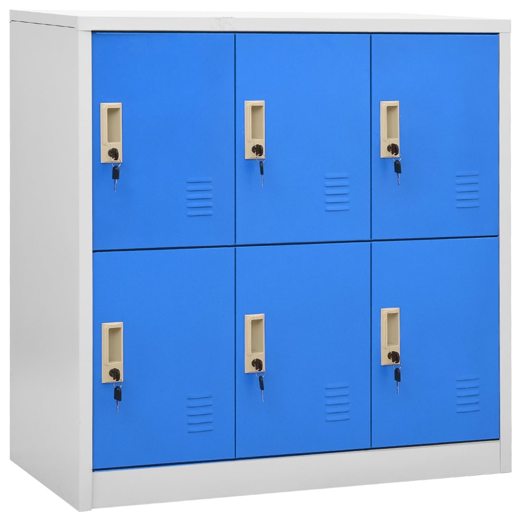 8720286847749_g_en_hd_1 vidaXL Locker Cabinets 2 pcs Light Grey and Blue 90x45x92.5 cm Steel - Image 2
