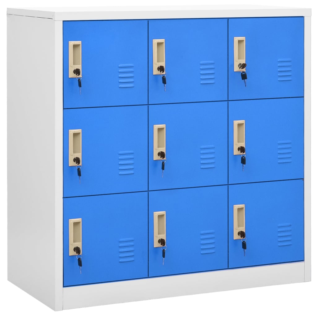 8720286847824_g_en_hd_1 vidaXL Locker Cabinets 2 pcs Light Grey and Blue 90x45x92.5 cm Steel - Image 2