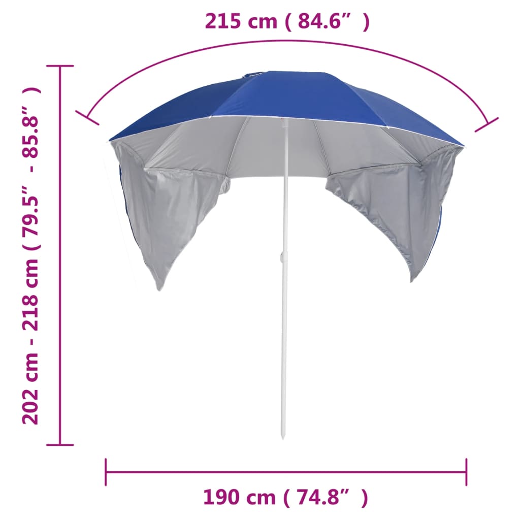 8720286848067_g_en_hd_8 vidaXL Beach Parasol with Side Walls Blue 215 cm - Image 9