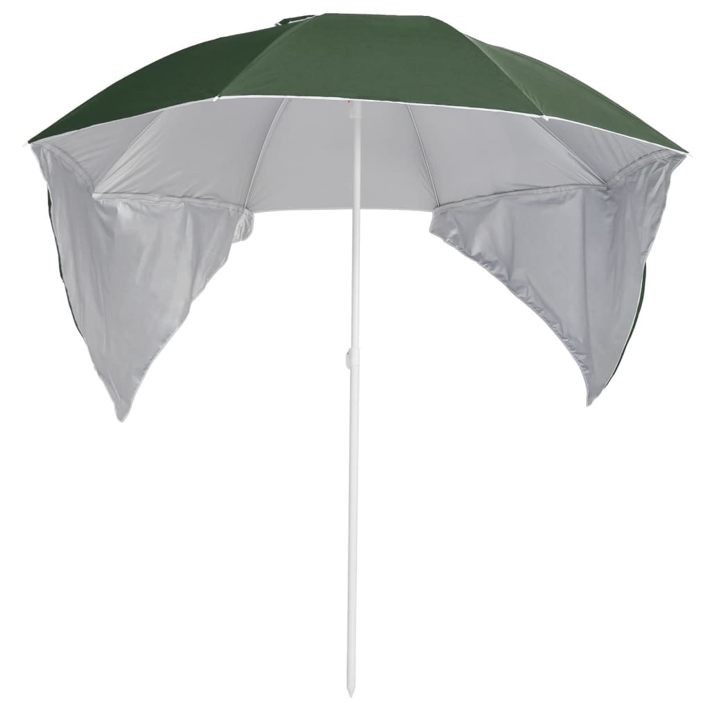 8720286848074_g_en_hd_1 vidaXL Beach Parasol with Side Walls Green 215 cm - Image 2