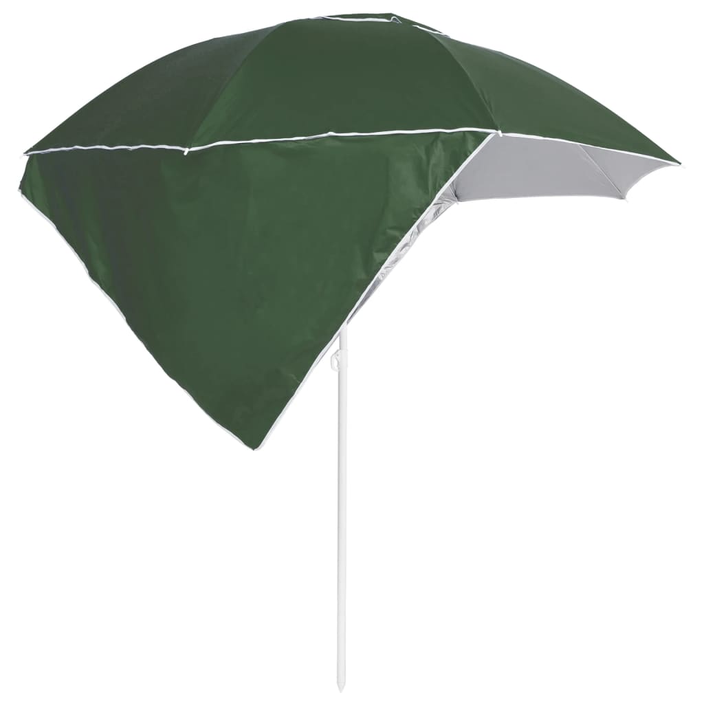 8720286848074_g_en_hd_2 vidaXL Beach Parasol with Side Walls Green 215 cm - Image 3