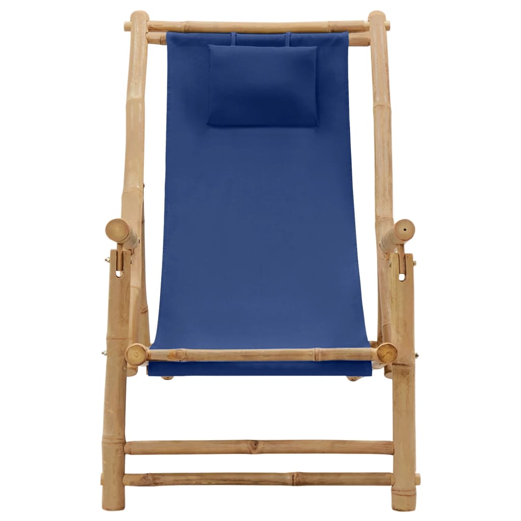 8720286849354_g_en_hd_1 vidaXL Deck Chair Bamboo and Canvas Navy Blue - Image 2