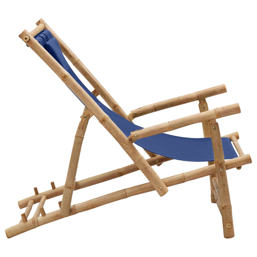 8720286849354_g_en_hd_2 vidaXL Deck Chair Bamboo and Canvas Navy Blue - Image 3
