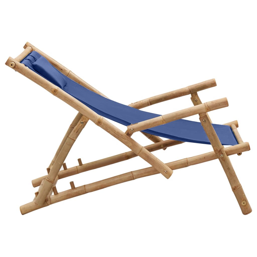 8720286849354_g_en_hd_3 vidaXL Deck Chair Bamboo and Canvas Navy Blue - Image 4