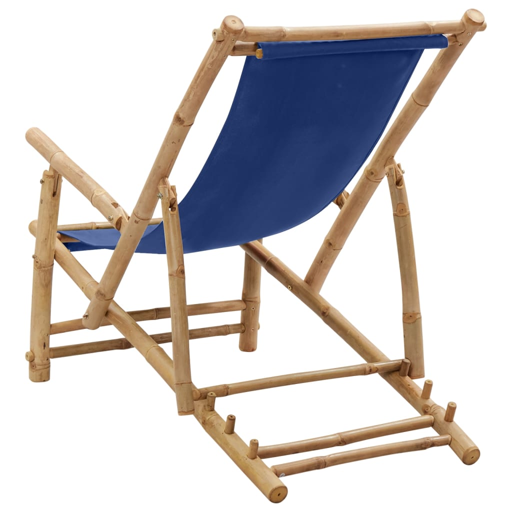 8720286849354_g_en_hd_4 vidaXL Deck Chair Bamboo and Canvas Navy Blue - Image 5